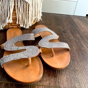 Schutz Crystal Slide Sandal